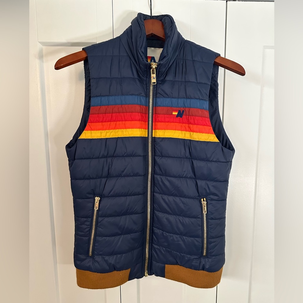 Aviator Nation Navy Blue Vest Size Small EUC (sold out color/size)